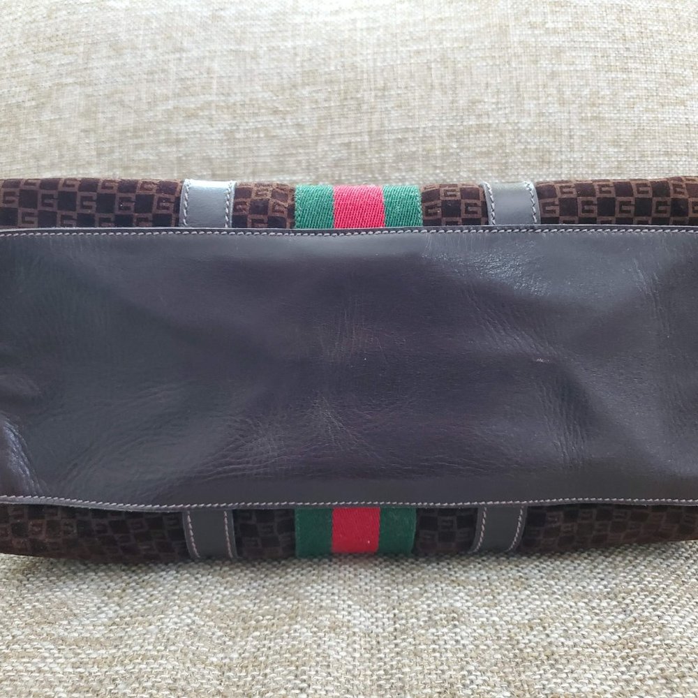 Authentic Vintage Gucci Boston Handbag Brown Suede - Picture 15 of 15
